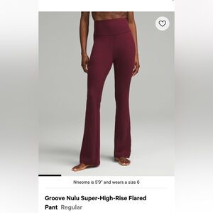 Lululemon Groove Nulu Super-High-Rise Flared Pant - Garnet